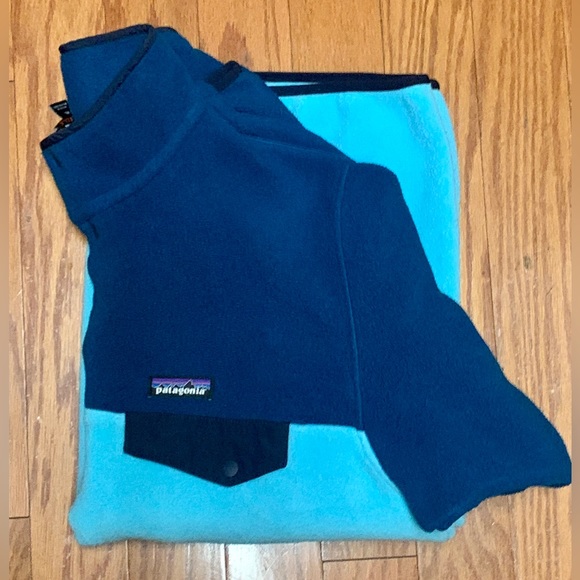 Men’s XL Two Tone Recycled Polyester PATAGONIA Snap Button Fleece Synchilla - Picture 14 of 16